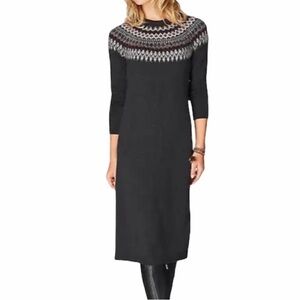 J. Jill Fair Isle Nordic Sweater Dress Gray size S